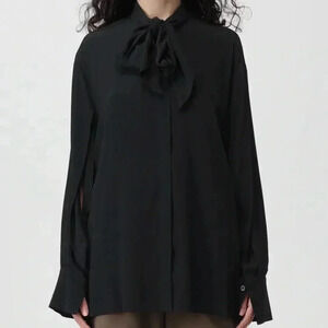 Chloe tie neck silk button down blouse size 40/large